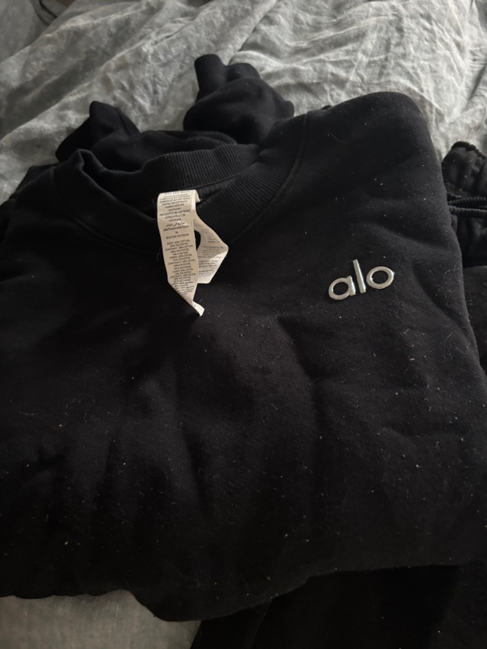 ALO Yoga Black Sweatpants with White Logo